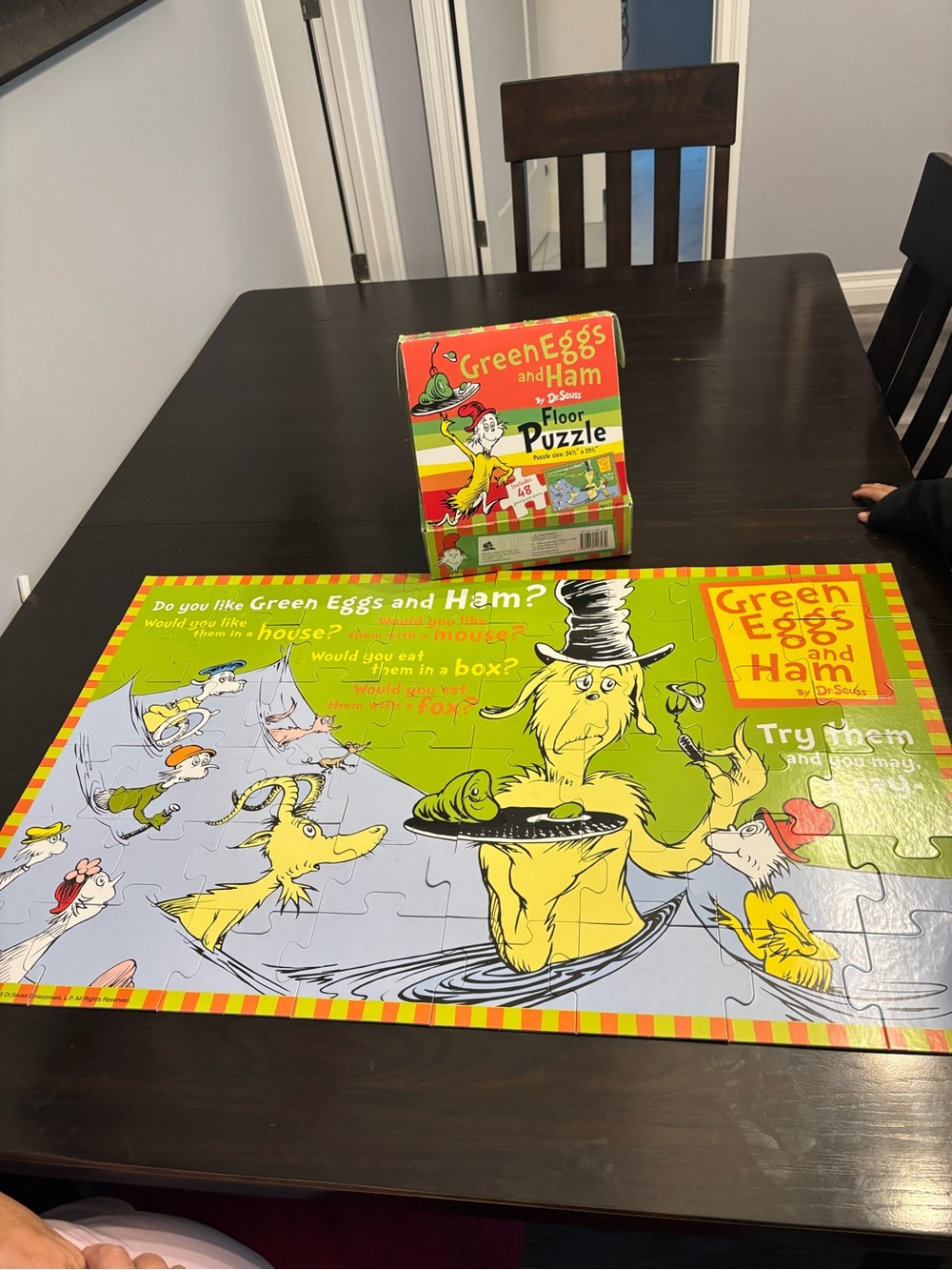 Dr. Seuss 48 Piece Green Eggs and Ham Puzzle - Green, Yellow, Red